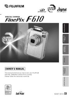 Fujifilm FinePix F610 manual. Camera Instructions.